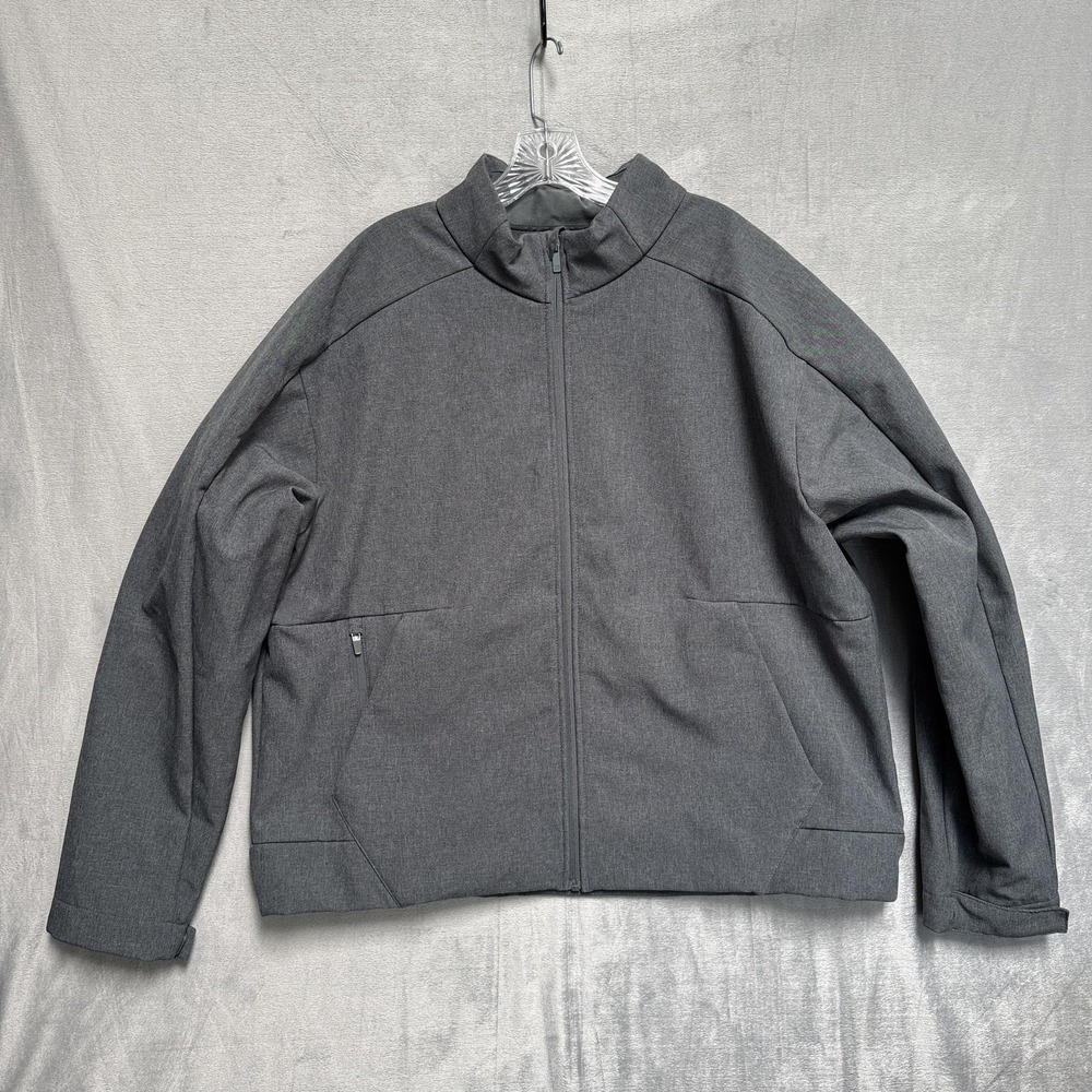 All In Motion Jacket Mens 2XL Gray Full Zip Fleece Lined Stand-Up Collar Pockets